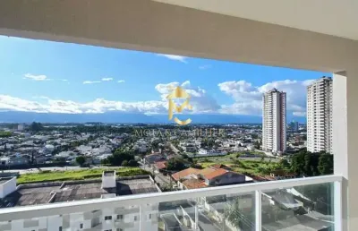Apartamento com varanda gourmet e 2 dormitórios com vista para a serra.