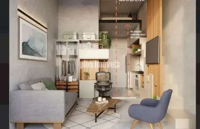 Studio moderno na planta com mezanino - ao lado do metrô santa cruz