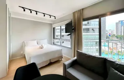 Studio com 1 quarto e mobiliado, 27 m² na zona sul em vila nova conceição, são paulo