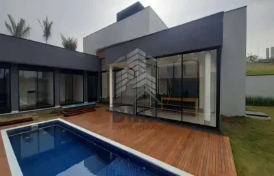 Linda casa, 486 m², no cond. saint patrick, 4 suítes (1 máster c/ closet), pé direito duplo, home office, área gourmet, piscina c/ prainha, 5 vagas,