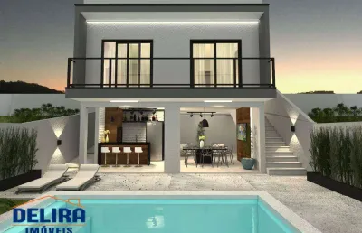 Casa apta a financiamento bancário com 3 dormitórios e piscina.