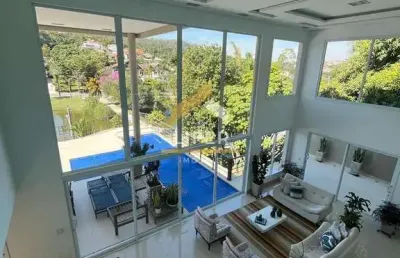 Casa em condomínio fechado com 6 quartos para alugar na estrada da boiada, 179, marambaia, vinhedo, 680 m2 por r$ 25.000
