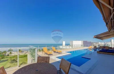 Exclusiva cobertura penthouse pé na areia - condomínio riviera de são lourenço.