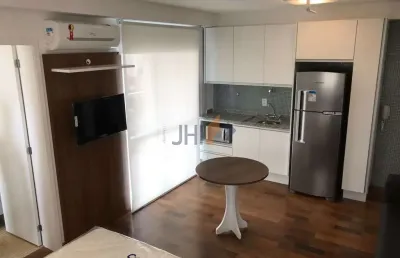 Studio mobiliado com varanda para locação -com lazer completo