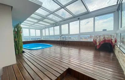 Cobertura com churrasqueira e piscina no centro de são leopoldo - semi mobiliado