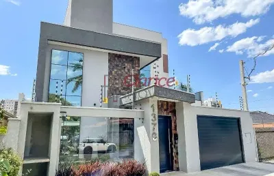 Mansão moderna no bairro são pedro em são josé dos pinhais, sobrado alto padrão em são josé dos pinhais, residência de luxo no bairro são pedro em sjp