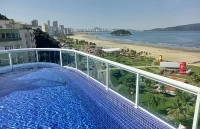 Apartamento moderno de 2 dormitórios com varanda na praia do itararé, são vicente