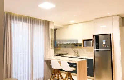 Apartamento  semi-mobiliado com 1 dormitório à venda, 59 m² por r$ 615.000 - anita garibaldi - joinville/sc