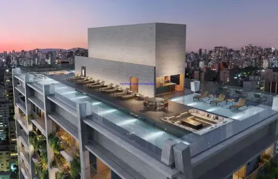 Apartamento 98m², 02 dormitórios (sendo suítes), 03 banheiros e 01 vaga de garagem; (fotos ilustrativas, entrega prevista para fevereiro/2027).