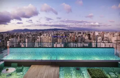 Apartamento studio 27m², 01 dormitório e 01 banheiro; (fotos ilustrativas).  condomínio com segurança, portaria