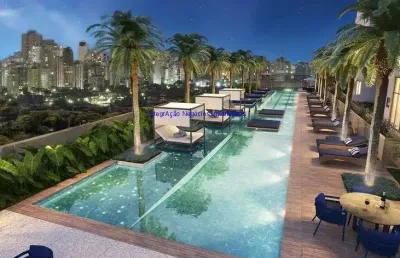 Apartamento 106m², 02 dormitórios (sendo suítes), 03 banheiros e 01 vaga de garagem; (fotos ilustrativas, entrega prevista para fevereiro/2024).