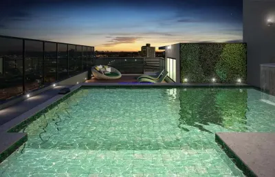 Apartamento 45m², 01 dormitório, 01 banheiro e 01 vaga na garagem.  condomínio com portaria, segurança 24hrs, piscina, churrasqueira, sauna