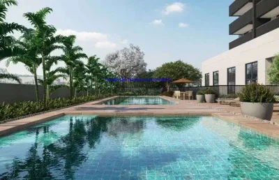 Apartamento 49m², 01 dormitório, 01 banheiro e 01 vaga na garagem.  condomínio com portaria, segurança 24hrs, piscina, academia, salão de festa,