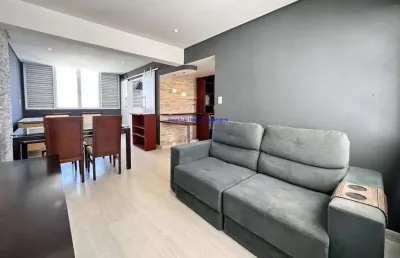 Apartamento 47m², 01 dormitório, 01 banheiro e 01 vaga na garagem.  condomínio com segurança, portaria, salão de festas, churrasqueira