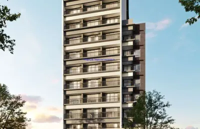 Apartamento studio 23.40m², 01 dormitório e 01 banheiro; (fotos ilustrativas, entrega prevista para outubro/2024) .  condomínio com portaria, piscina.