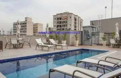 Apartamento 42m², 01 quarto, 01 banheiro, 01 vaga na garagem.  condomínio com piscina, academia e salão de festas.   ótima localização,