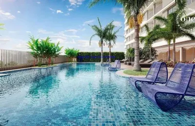 Apartamento studio 25m², 01 dormitório e 01 banheiro; (fotos ilustrativas, entrega prevista para maio/2025).  condomínio com portaria, segurança