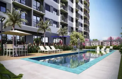 Apartamento studio mobiliado 27m², 01 dormitório e 01 banheiro.  condomínio com segurança, portaria, churrasqueira, coworking, salão de festas