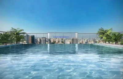 Apartamento studio 24m², 01 dormitório e 01 banheiro; (fotos ilustrativas, entrega prevista para fevereiro/2028).  condomínio com portaria, segurança