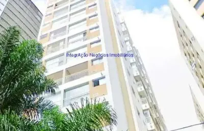 Apartamento studio 35m², 01 dormitório, 01 banheiro e 01 vaga na garagem.  condomínio com portaria, segurança 24hrs, piscina aquecida, salão de festa