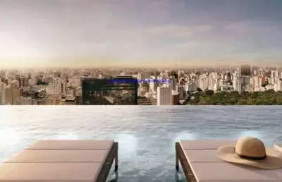 Apartamento studio 29m², 01 dormitório e 01 banheiro; (fotos ilustrativas).  condomínio com portaria, segurança, piscina, academia e salão de festa.