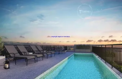 Apartamento studio 25,96m², 01 dormitório e 01 banheiro; (fotos ilustrativas).  condomínio com portaria, segurança, piscina, academia, playground
