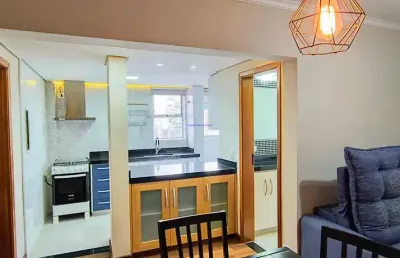 Apartamento 75m², 02 dormitórios, 02 banheiros e 01 vaga de garagem.  condomínio com portaria, segurança, piscina, salão de festa  e academia.