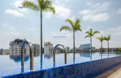 Apartamento 66m², 01 dormitório, 01 banheiros e 01 vaga na garagem.  condomínio com portaria, segurança 24hrs, piscina com raia coberta