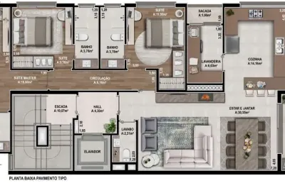 Apartamento 3 quartos sendo 3 suítes para venda no bairro jardim américa em caxias do sul