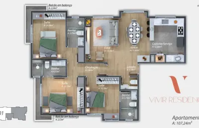Apartamento 3 quartos sendo 3 suítes para venda no bairro centro em gramado