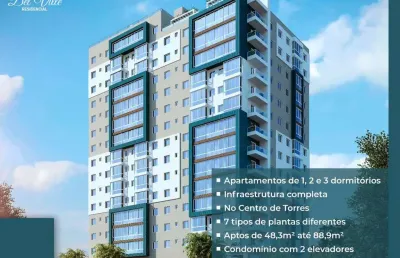 Apartamento 2 quartos sendo 1 suíte para venda no bairro centro em torres