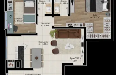 Apartamento 2 quartos sendo 1 suíte para venda no bairro pátria nova  em novo hamburgo