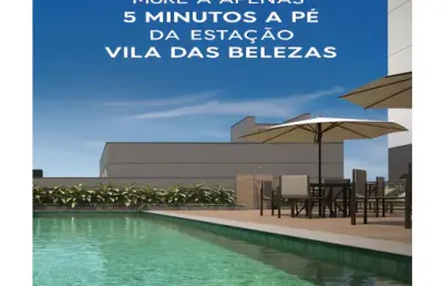 Apartamento com 34 a 37m²,  2 dormitórios e varanda. 900 m. da estação vila das belezas