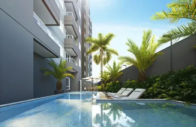 Apartamento com 45m² - 2 dormitórios com varanda e 1 vaga de garagem