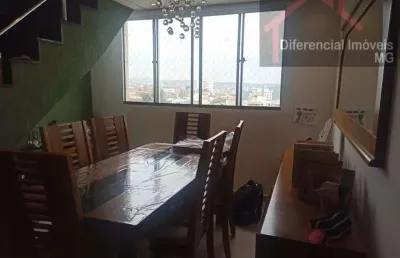 Cobertura para venda em contagem, europa, 3 dormitórios, 2 banheiros, 2 vagas