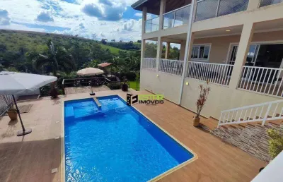 Chácara com 6 dormitórios à venda, 1000 m² por r$ 3.000.000 - rio abaixo - atibaia/sp