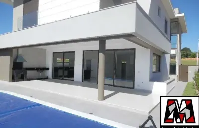 Imponente residência de luxo em condomínio à venda em jundiaí-sp, alphaville: 3 quartos, 3 suítes, 4 salas, 6 banheiros, 4 vagas, 420m².