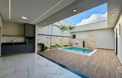 Casa térrea nova à venda, 3 suítes, planejados, piscina, escritório, condomínio london park, indaiatuba.