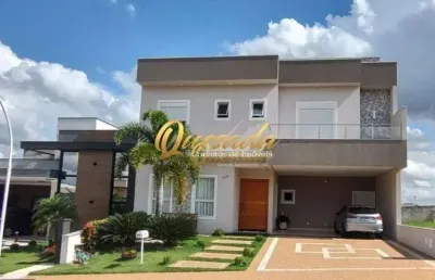 Sobrado à venda, 3 suítes, escritório, planejados, ar, condomínio dona lucilla, indaiatuba.
