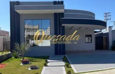 Casa térrea, nova, à venda, 3 suítes, planejados, condomínio maria dulce, indaiatuba.