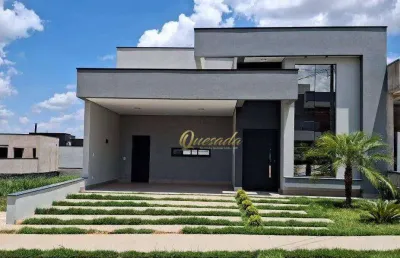 Casa térrea nova, à venda, 3 suítes, planejados, piscina, condomínio evidências, indaiatuba.