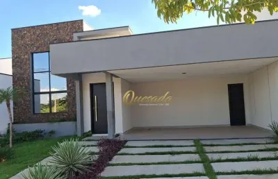 Casa térrea nova, à venda, 3 suítes, piscina, escritório, condomínio piemonte, indaiatuba.