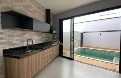 Casa nova à venda, 3 suítes, piscina, condomínio gran reserve, indaiatuba.