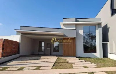 Casa térrea nova, à venda, 3 suítes, planejados, piscina, condomínio gran reserve, indaiatuba.