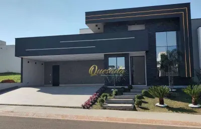 Casa térrea nova, à venda, 3 suítes, escritório, piscina, condomínio maria josé, indaiatuba.