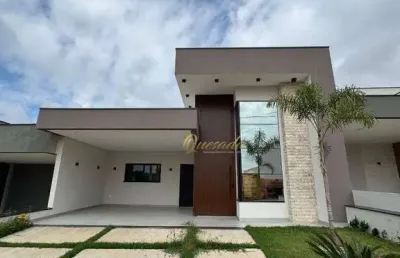 Casa térrea nova, à venda, 3 suítes, planejados, piscina, condomínio evidências, indaiatuba.