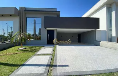 Casa térrea nova, à venda, 3 quartos, 1 suíte, área gourmet, condomínio jardins di roma, indaiatuba.