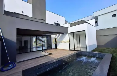Sobrado novo à venda, 3 suítes, piscina, planejados, condomínio milano, indaiatuba.