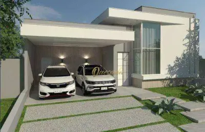 Casa térrea em construção, à venda, 3 suítes, piscina, planejados, condomínio london park, indaiatuba.