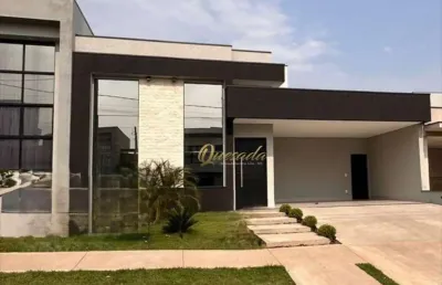 Casa térrea nova, à venda, 3 suítes, escritório, planejados, piscina, residencial milano, indaiatuba.